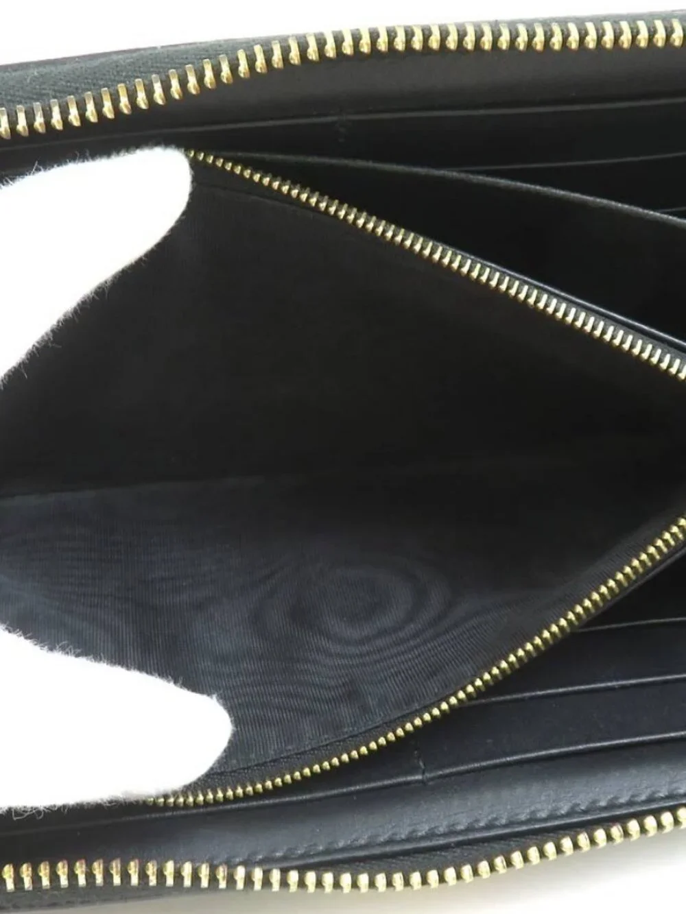 GUCCI Zip Around Long Wallet Black Embossed Leather/Goldtone - - Picture 7 of 8